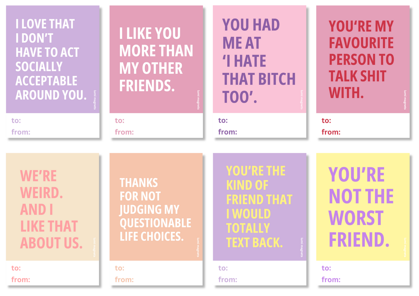 Love Letters - Besties - Lumi Magnets